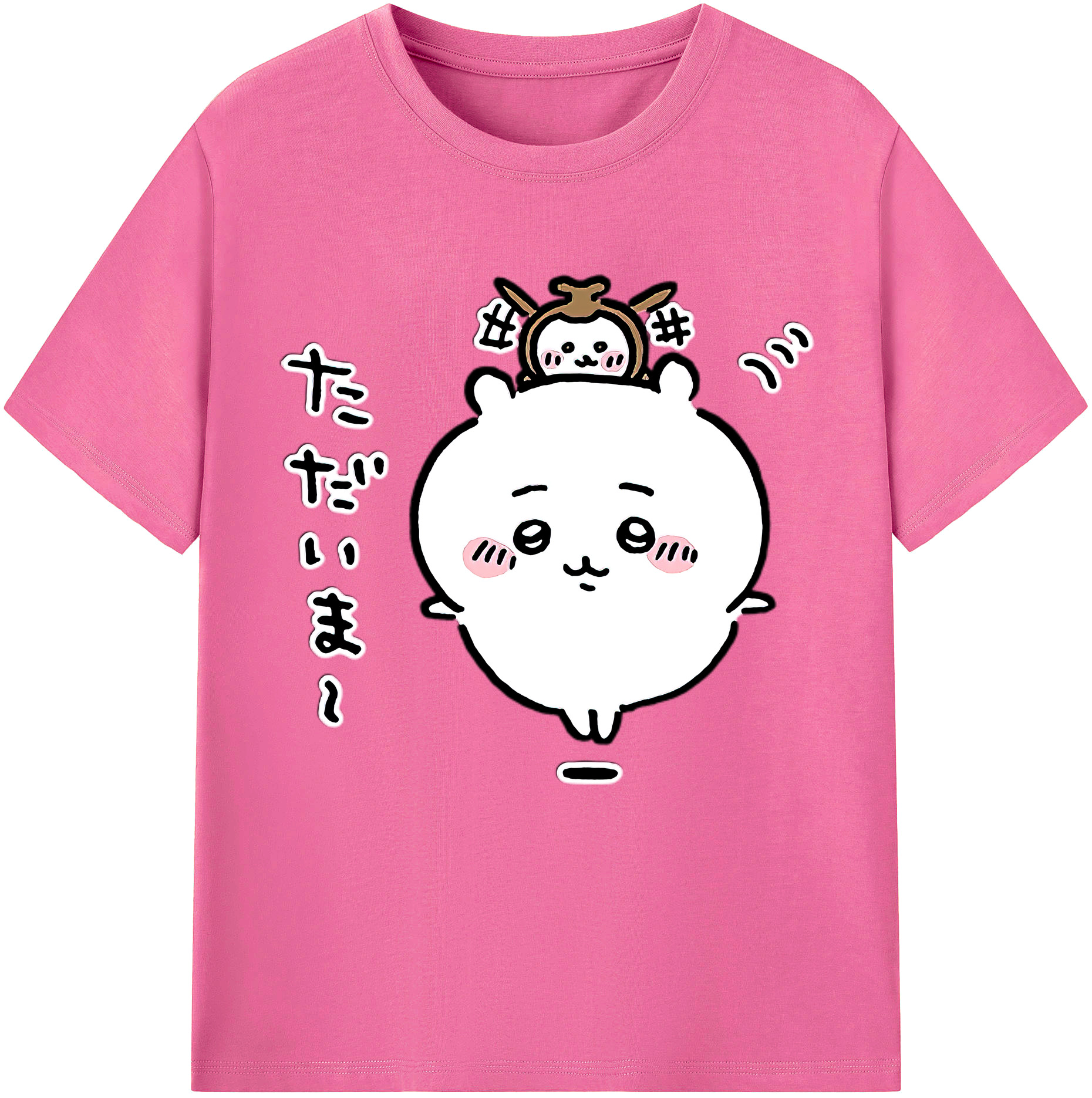 （画像用） ちいかわ ちいかわ Chii-kawa chiikawa レディースカジュアルプリントTシャツ（綿100％）